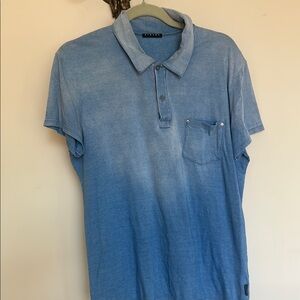 Sisley Blue Gradient Polo Shirt Classic Design